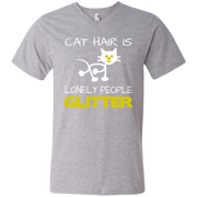 Cat Hair is Lonely People Glitter Men’s V-Neck T-Shirt