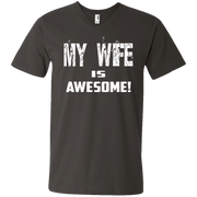 My Wife is Awesome Men’s Printed V-Neck T-Shirt