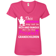 This Grandma may not be Rich and Famous but i do have Priceless Grandchildren Ladies’ V-Neck T-Shirt