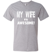 My Wife is Awesome Men’s Printed V-Neck T-Shirt