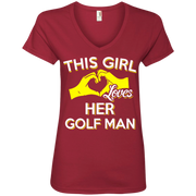 This Girl Loves Her Golf Man Ladies’ V-Neck T-Shirt