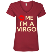 Kiss Me I’m A Virgo Ladies’ V-Neck T-Shirt