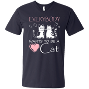 Everybody Wants To Be a Cat Men’s V-Neck T-Shirt