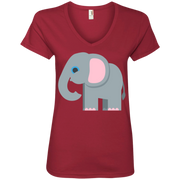 Elephant Emoji Ladies’ V-Neck T-Shirt