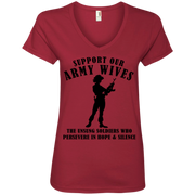 Support Our Army Wives Ladies’ V-Neck T-Shirt