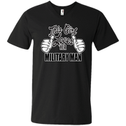 This Girl Loves Her Military Man Men’s V-Neck T-Shirt