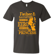 Father and Daughter He is her Hero, She is His Princess Men’s V-Neck T-Shirt