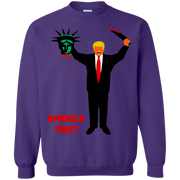 Trump Holding Statue of Liberty Head America First Sweatshirt