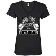 This Girl Loves Her Boyfriend Ladies’ V-Neck T-Shirt