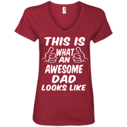 This is What an Awesome Dad Looks Like Ladies’ V-Neck T-Shirt