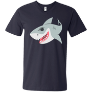 Shark Emoji Men’s V-Neck T-Shirt