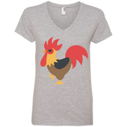 Cock Emoji Ladies’ V-Neck T-Shirt