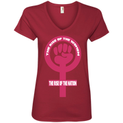 The Rise of the Women, The Rise of the Nation Ladies’ V-Neck T-Shirt