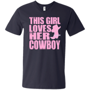 This Girl Loves Her Cowboy Men’s V-Neck T-Shirt