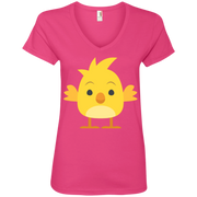 Chick 3 Emoji Ladies’ V-Neck T-Shirt