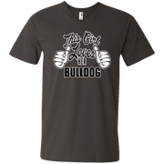 This Girl Loves Her Bulldog Men’s V-Neck T-Shirt