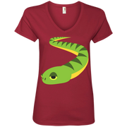 Snake Emoji Ladies’ V-Neck T-Shirt