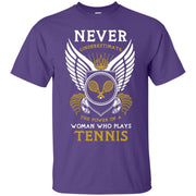 Never Underestimate The Power of a Women who Plays Tennis T-Shirt