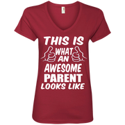 This is What an Awesome Parent looks Like Ladies’ V-Neck T-Shirt