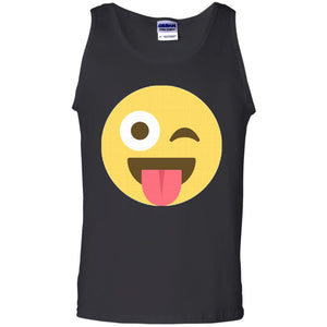 Winking Tongue Out Emoji Face Tank Top