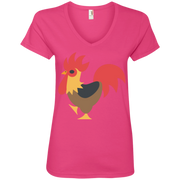 Cock Emoji Ladies’ V-Neck T-Shirt