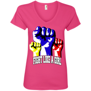 Fight Like a Girl! Womens Day Protest Ladies’ V-Neck T-Shirt
