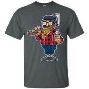 Lumber Jack Pizza Beard Cartoon T-Shirt