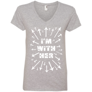 Im With Her! Women’s Day March Ladies’ V-Neck T-Shirt
