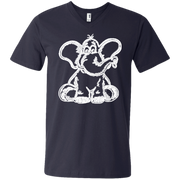Cartoon Elephant Stencil Men’s V-Neck T-Shirt