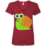 Happy Snail Emoji Ladies’ V-Neck T-Shirt