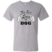 This Girl Loves Her Dog Men’s V-Neck T-Shirt
