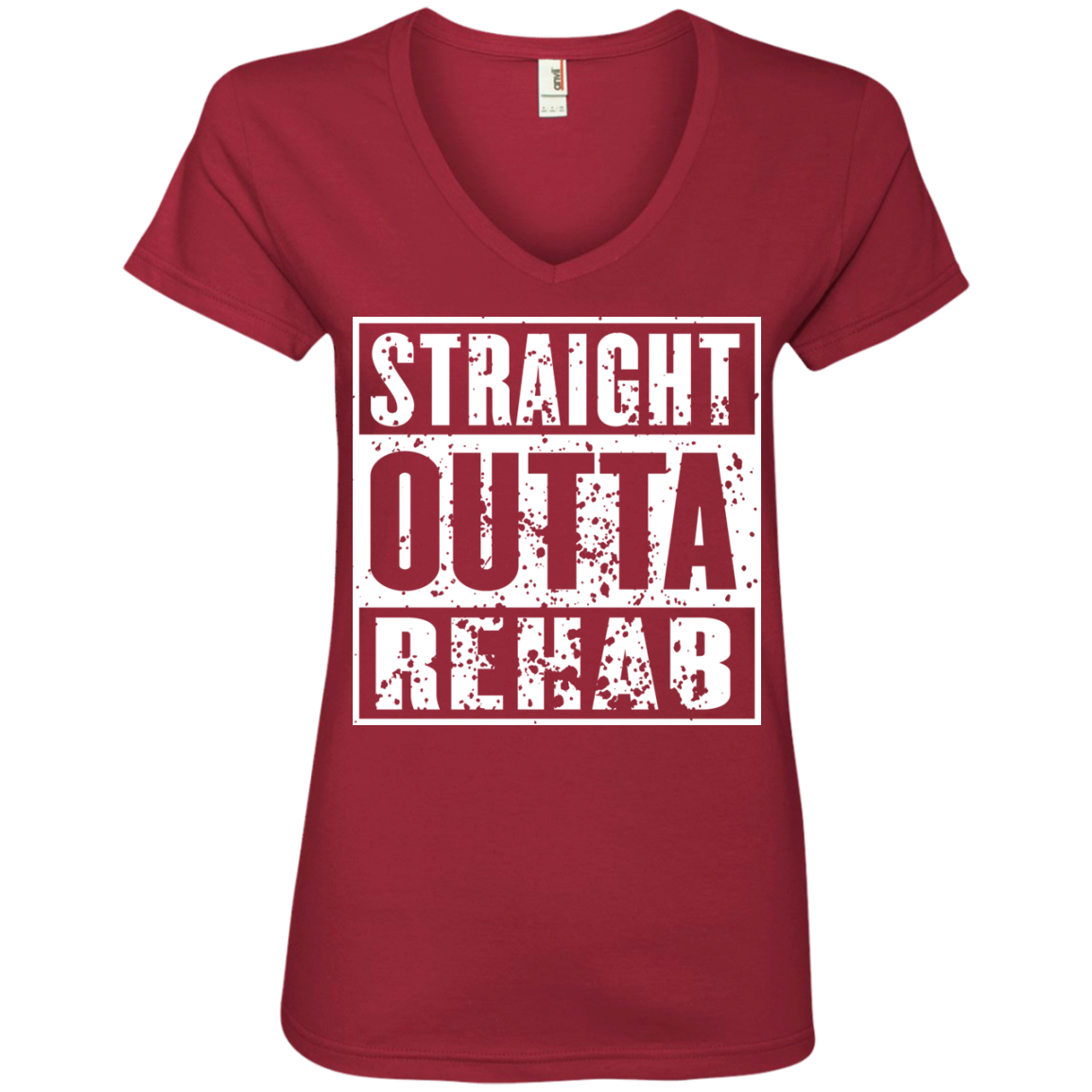 Straight Outta Rehab Ladies’ V-Neck T-Shirt – Wind Vandy