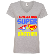 I Love my Super Big Brother Ladies’ V-Neck T-Shirt
