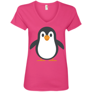 Penguin Emoji Ladies’ V-Neck T-Shirt