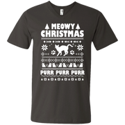 Meowy Christmas Cat Christmas Men’s V-Neck T-Shirt