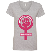 The Rise of the Women, The Rise of the Nation Ladies’ V-Neck T-Shirt