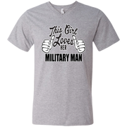 This Girl Loves Her Military Man Men’s V-Neck T-Shirt