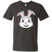 Happy Rabbit Face Emoji Men’s V-Neck T-Shirt