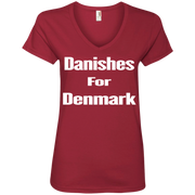 Danishes For Denmark Ladies’ V-Neck T-Shirt