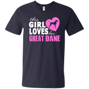 This Girl Loves Her Great Dane Men’s V-Neck T-Shirt