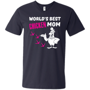 Worlds Best Chicken Mom Men’s V-Neck T-Shirt