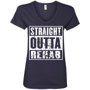 Straight Outta Rehab Ladies’ V-Neck T-Shirt