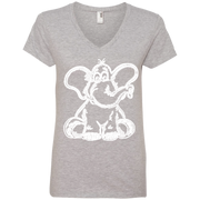 Elephant Stencil Ladies’ V-Neck T-Shirt