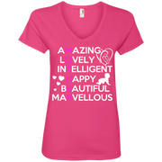 Mothers are Amazing, Lovely & Beautiful Ladies’ V-Neck T-Shirt