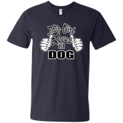 This Girl Loves Her Dog Men’s V-Neck T-Shirt