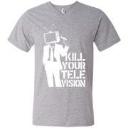 Banksy’s Kill Your Television Men’s V-Neck T-Shirt