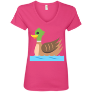 Duck Emoji Ladies’ V-Neck T-Shirt