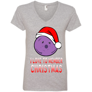 I Love to Member Christmas! Member Berries Ladies’ V-Neck T-Shirt