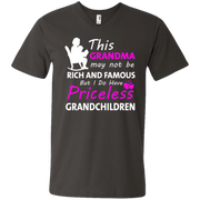 This Grandma may not be Rich and Famous but i do have Priceless Grandchildren Men’s V-Neck T-Shirt