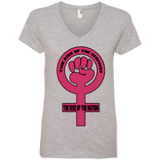 The Rise of the Women, The Rise of the Nation Ladies’ V-Neck t-Shirt